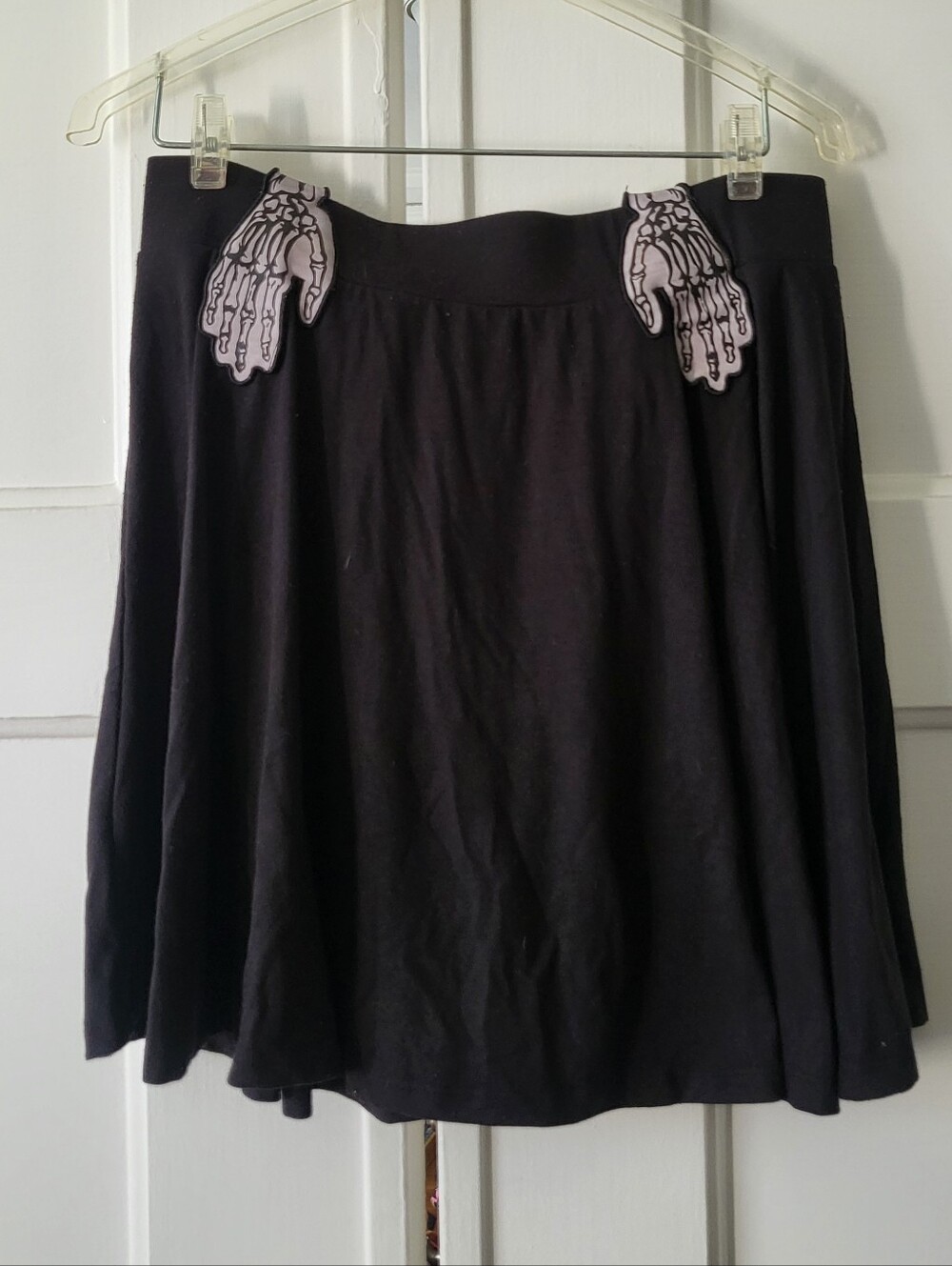 Hot Topic Skeleton Arm Suspender Skirt Skater Circle Black White Size Large